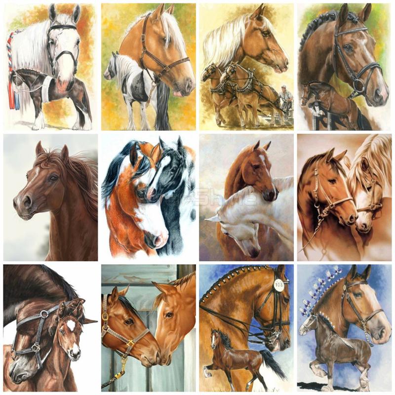 

EverShine 5D Diamond Painting Horse Cross Stitch Diamond Art Animals Mosaic Embroidery Sale Handwork Hobby Gift Wall Decor