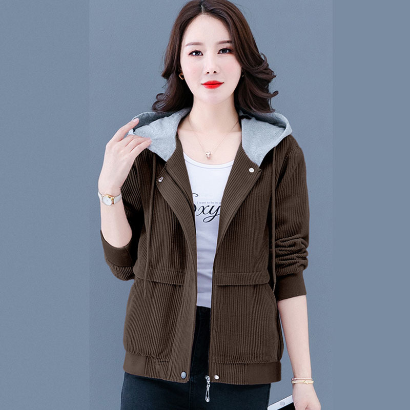 

Women's Jackets Spring New Woman's Velvet Plus Size Outerwaer Middle-aged Woman with a R907 Coat Or29, Pink.