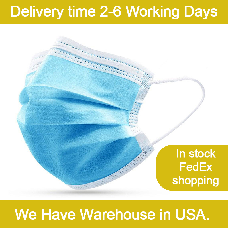 

Disposable 3ply Protective Face Mask with Earloop and Meltblown Filter 50pcs per Box Stock in USA Warehouse