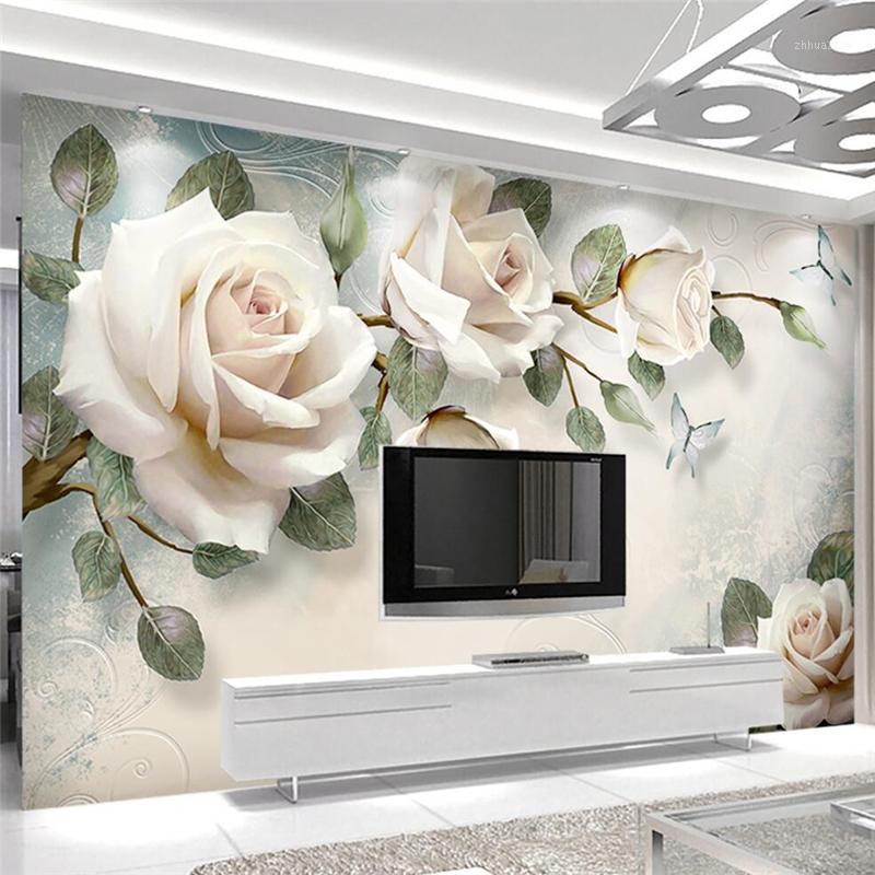 

Custom wallpaper 3D modern simple hand painted oil painting flower living room restaurant wallpaper 3D mural decoration painting1, As pic
