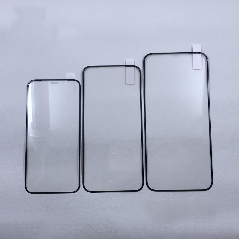 

Edge Curve black Cover Tempered Glass Screen Protector for iPhone 13 5.4/6.1/6.7 Full glue with paper package