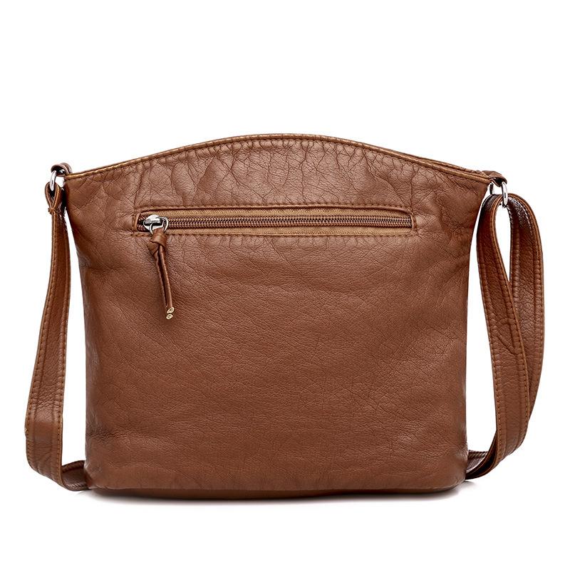 

Multi-Compartment PU Leather Bag Soft Leather Crossbody Shoulder Bag Women NIN668, Black