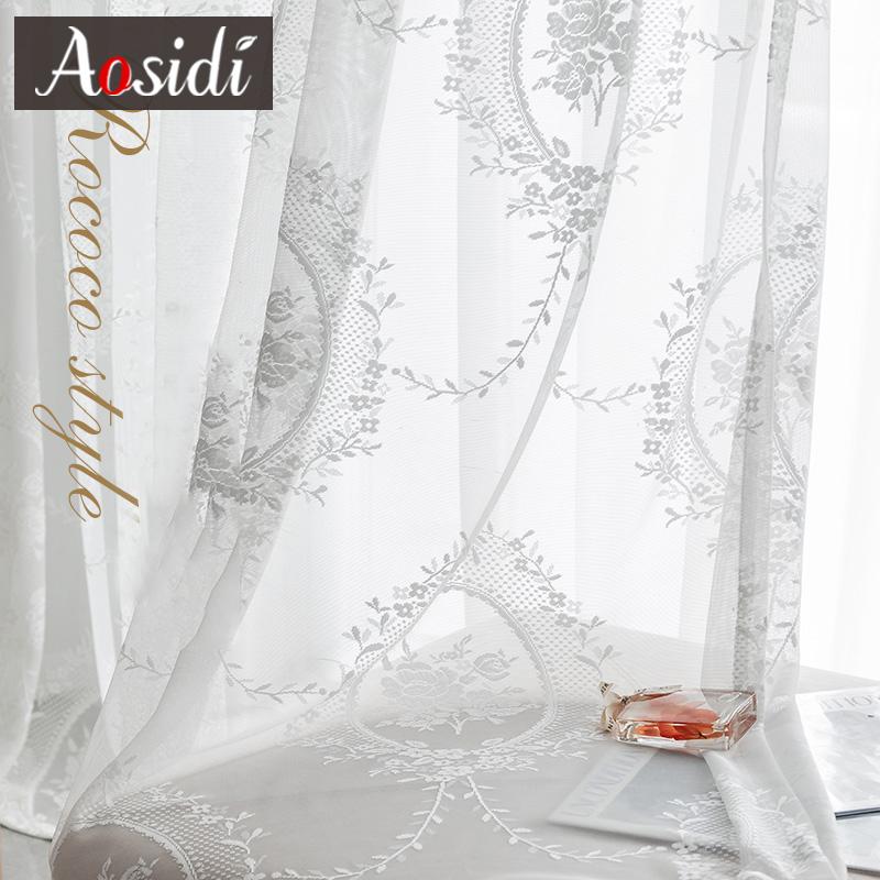 

Luxury Tulle Curtains for Living Room Window Curtain White Voile Sheer Bedroom Curtains Girl's Drapes Panels Rideau Occultant, White sheer curtains