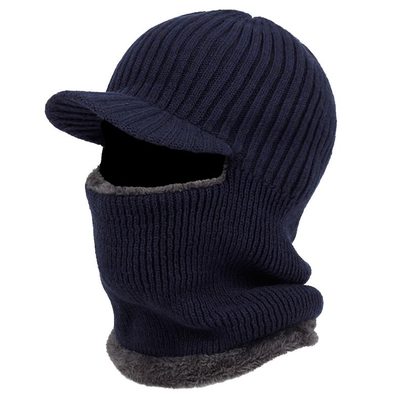 

Hooded Wool Cap Riding Windproof Cold Hat for Women and Men