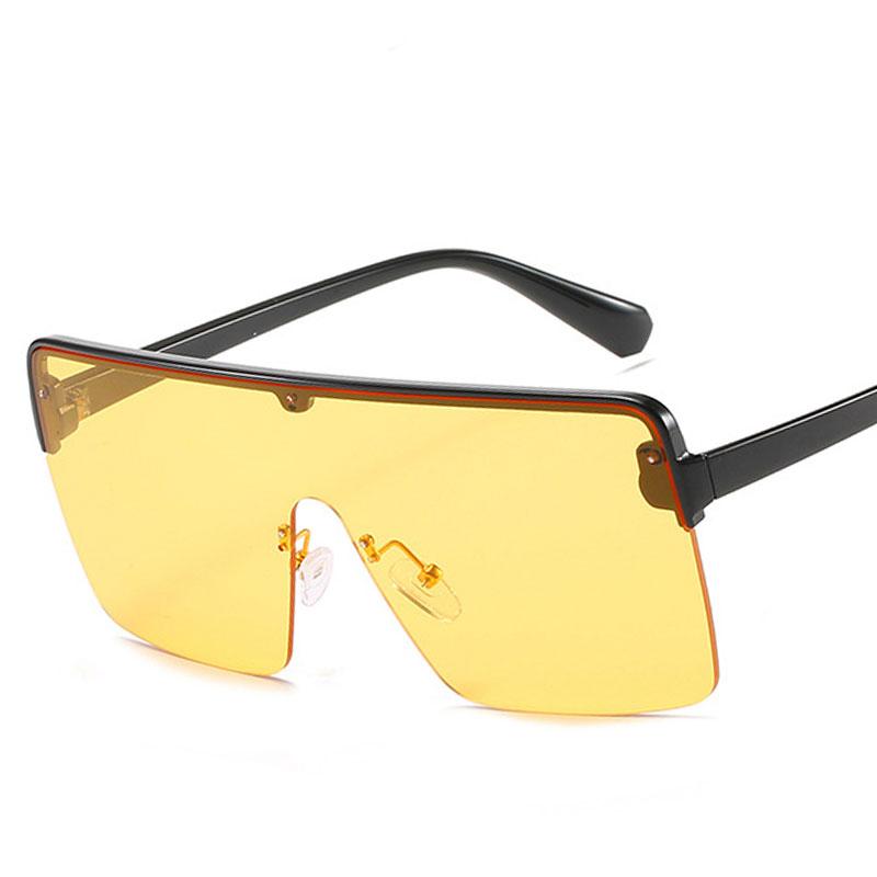 

Veshion Oversized One Lens Goggle Half Frame Sunglasses Men Women Fashion Shades UV400 Vintage Glasses
