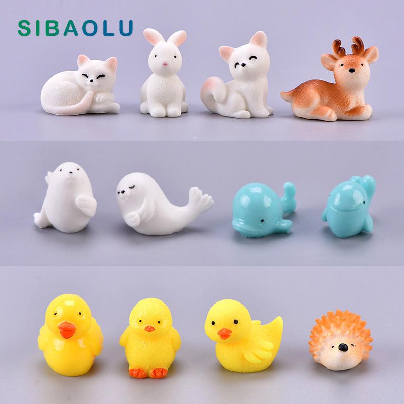 

1pc cat duck model cartoon Animal Figurine Dollhouse cake home decor miniature fairy garden decoration accessories