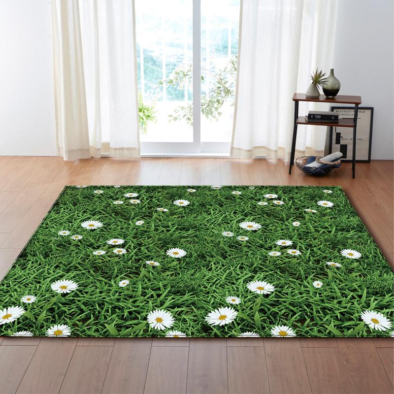 

Hot sale modern style 3D Carpet Large Size Living Room Bedroom Table Rug and Carpet Rectangular Antiskid Floor Mat kh001, White