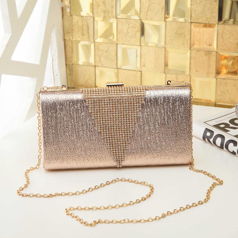 

New style women's bag fashion wave diamond banquet bag, Black