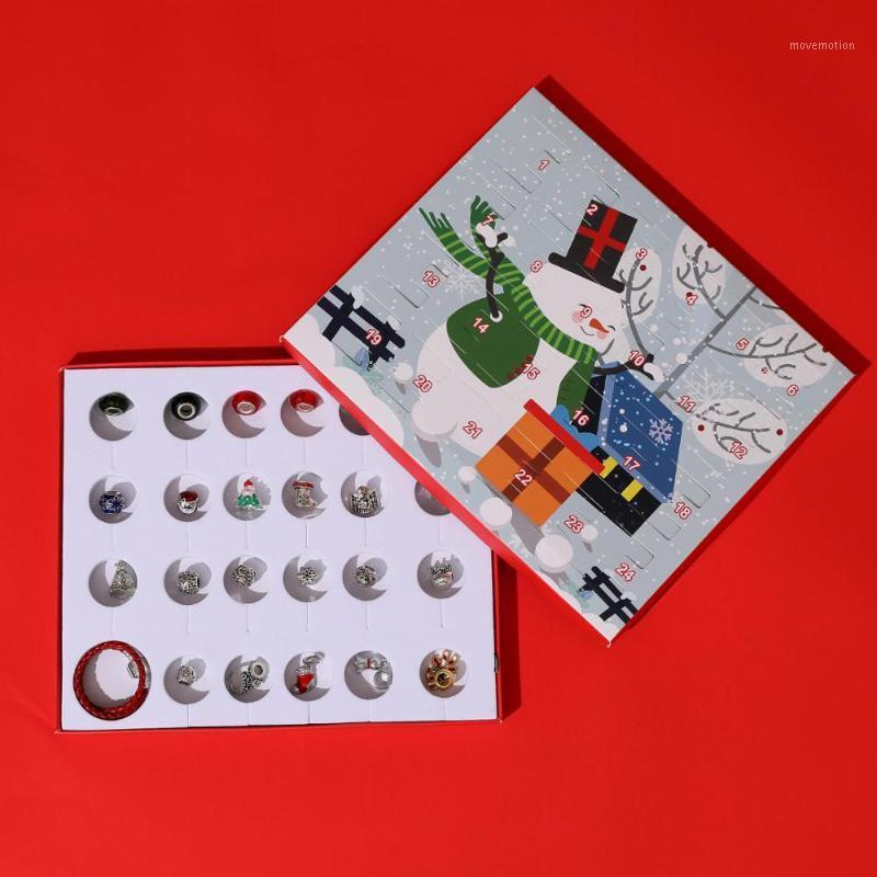 

QIAMNI Advent Calendar Jewelry Christmas 24 Days Charms Bracelet DIY Xmas Countdown Calendar Christmas Ornament Decoration Gift1