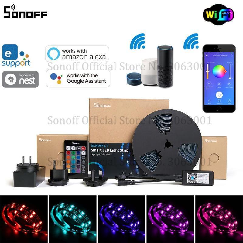 

SONOFF L1 Smart LED Light Strip Dimmable Waterproof WiFi Flexible RGB Strip Lights Work with Alexa Google Home, Dance with Music1