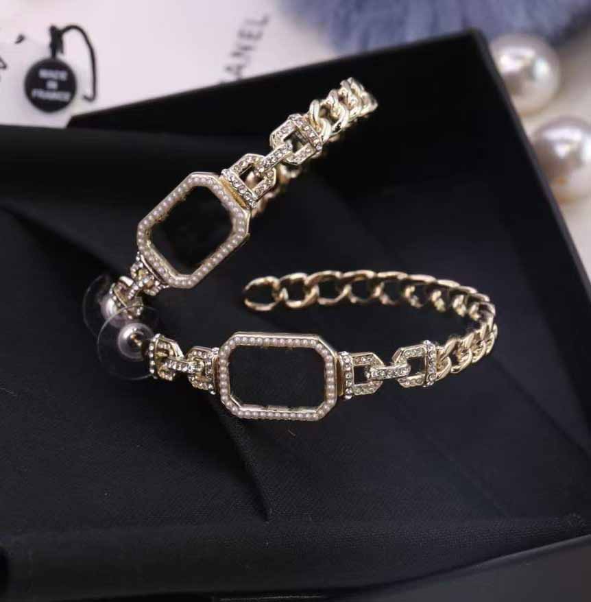 

2022 Excellent Top quality charm stud drop earring with diamond and pearl for women wedding jewelry gift have stamp box PS3626