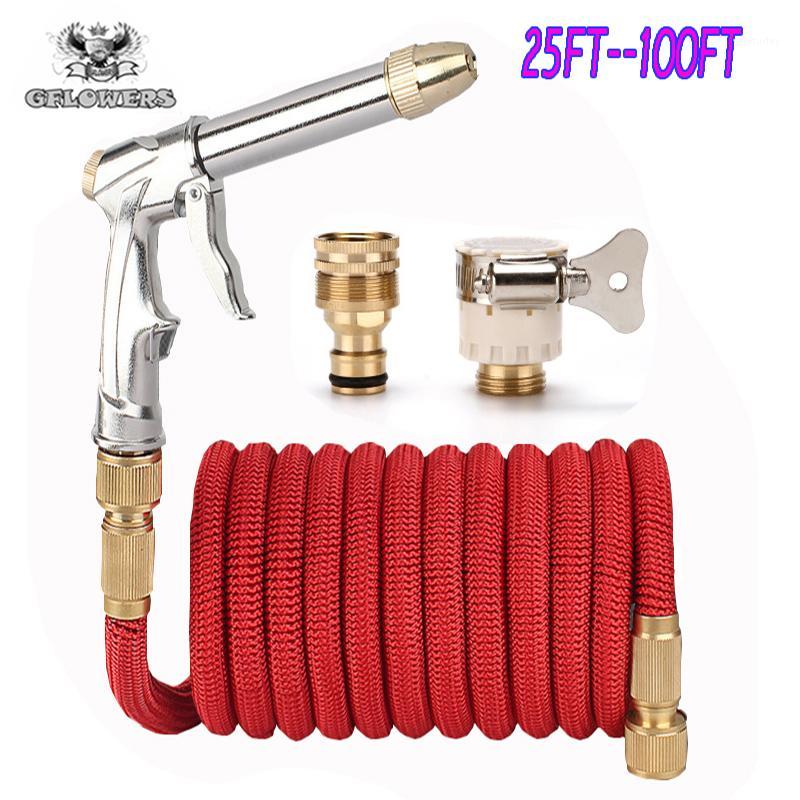 

CAR WASHING WATER GUN garden hose adjustable nozzle magic hose high pressure washing machine garden flower sprayer1, Yellow