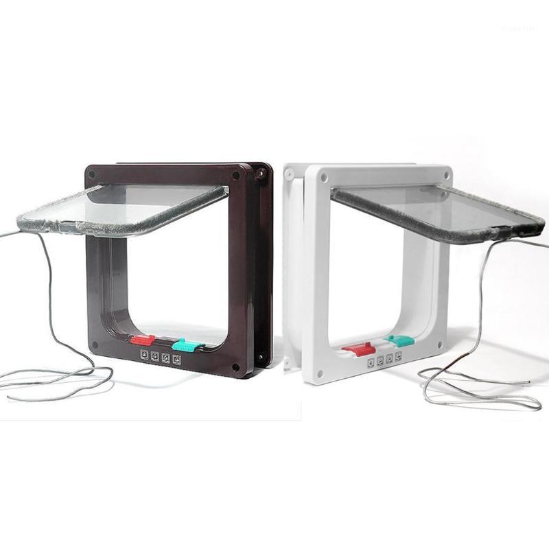 

Unique Waterproof 4 Way Cat Dog Pet Locking Flap Door Cat Flap High Quality1