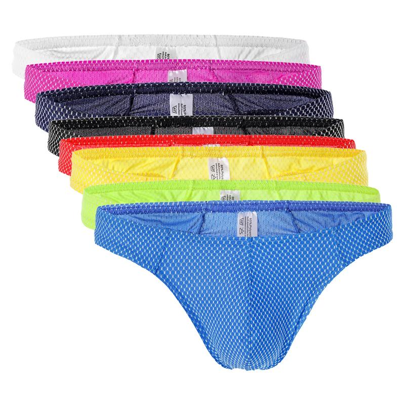 

Men's Sexy Underwear Briefs Thong Short Trend Personality Printing Youth Short Briefs Underpants Gay Slip Homme Srting Thongs, Black