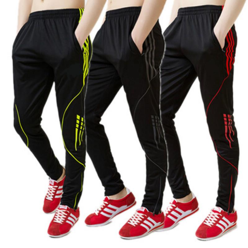 

Men's Soccer Training Pants Sports Pants Outdoor Cycling Running Zipper Foot Open, Green