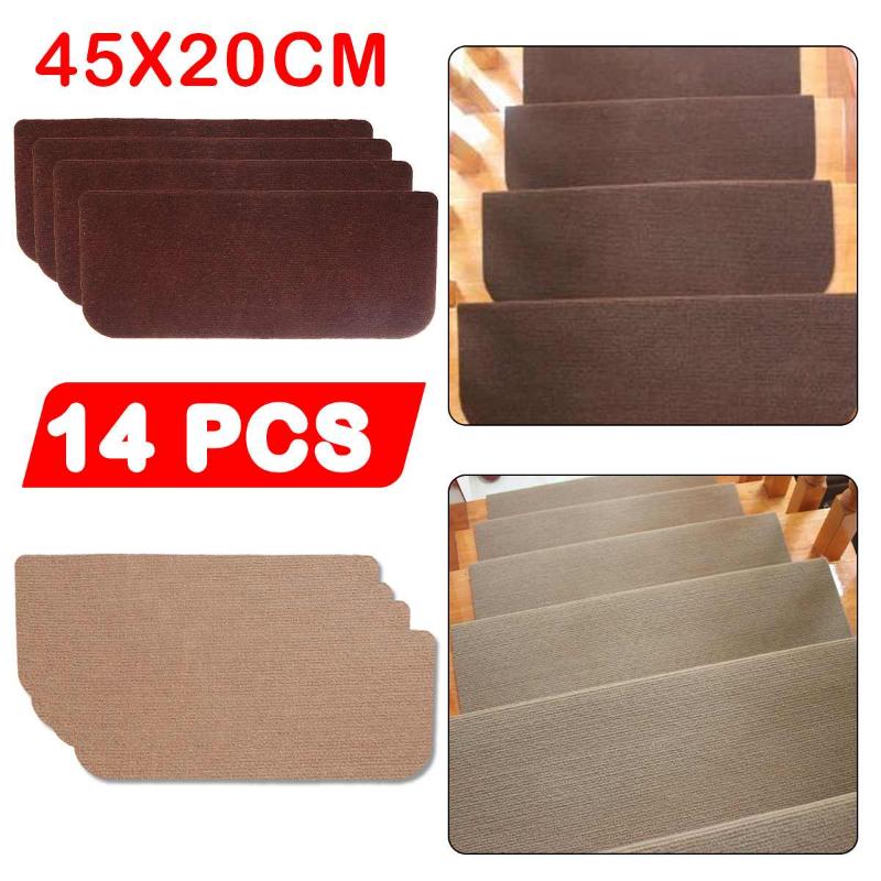 

14pcs/Set Self-Adhesive Stair Pads Anti-slip Rugs Carpet Mat Sticky Bottom Repeatedly-use Safety Pads Mat for Home 20x45cm, Brown