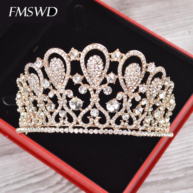 

Rose gold and silver rhinestones crown bride wedding crystal headdress world Miss decoration hair accessories to send love1