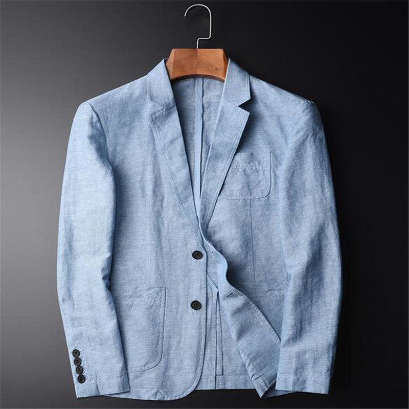 

2021 New Vero Novo Moda Masculina Bsico Fino Ajuste Azul Jaqueta Marca Blazer Casaco Boto Terno Masculino A3646 UOMD, Blue