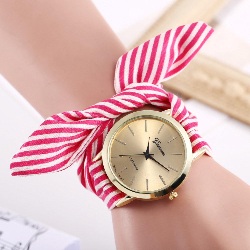 

International Geneva Watches Fashion Fabric Rope Bracelet Women Wristwatches Candy Hand-Woven Colorful Cloth Band Quarzt Watch for gift, Leave a message about color