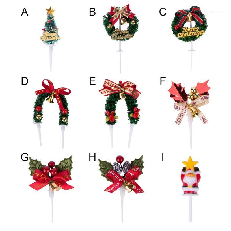 

50PCS Home Party Decoration Christmas Cupcake Toppers Picks Glitter Cake Toppers Pinecone Cake Card Decorations1
