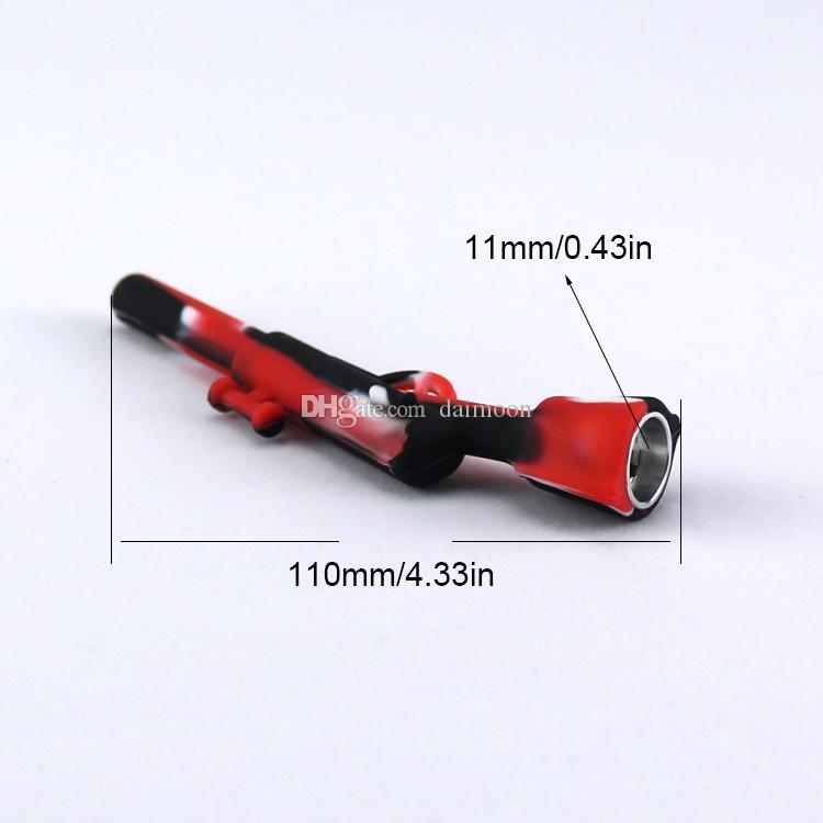 

mini 4.3 inch Rifle Silicone Pipe Smoking Tobacco Cigarette Pipes Handpipe