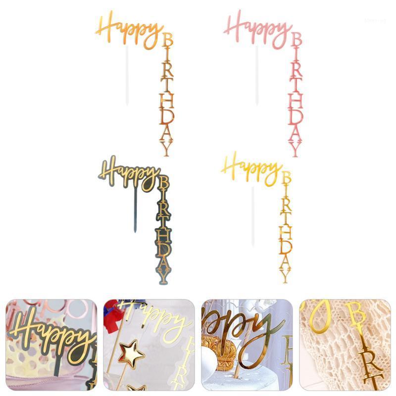 

4Pcs Birthday Cake Topper Right-Angle Topper Cake Decor Dessert1