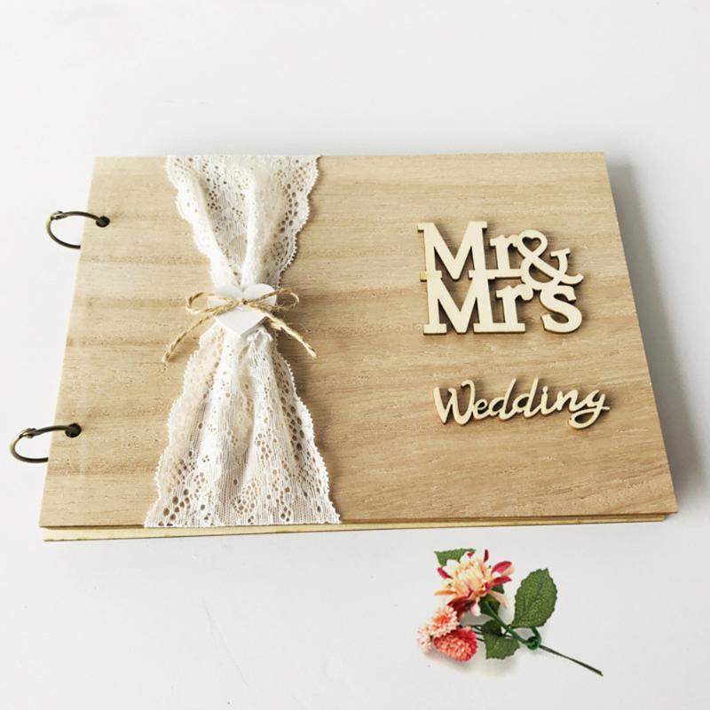 

40 Pages Mr&Mrs Wedding Guestbook Personalized Rustic Sweet Wedding Anniversary Present Signature Book DIY Photo Memory