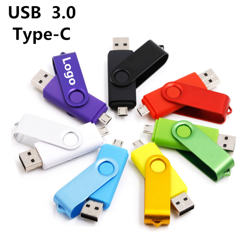 

USB Flash Drive 360° Rotating Metal Pen Drive OTG Type-C 3.0 16GB 32GB 64GB 128GB PenDrive Usb Stick Memoria