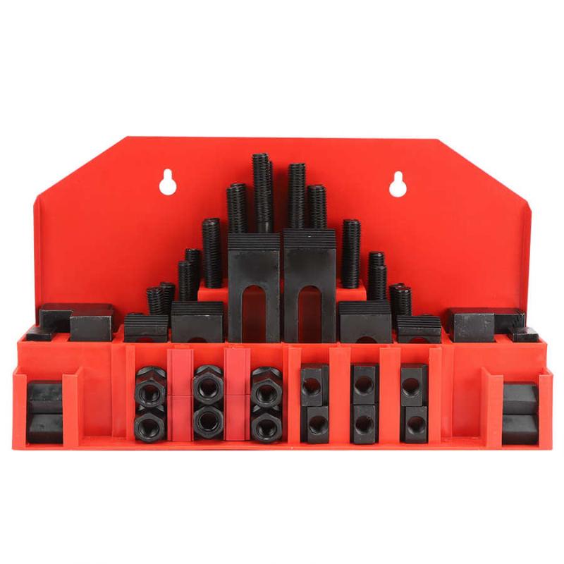 

58Pcs T-Slot Clamp Kit Hardened Combined Press Plate for Lathe Milling Machine M10 M12 M14 Stud Clamp Kit