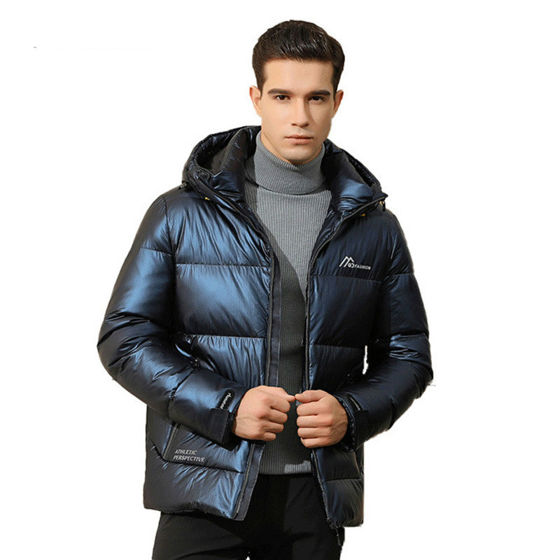 

2020 new winter jacket short-boned shiny down blazers fashion hot young men's high-quality jackets TU05, Black