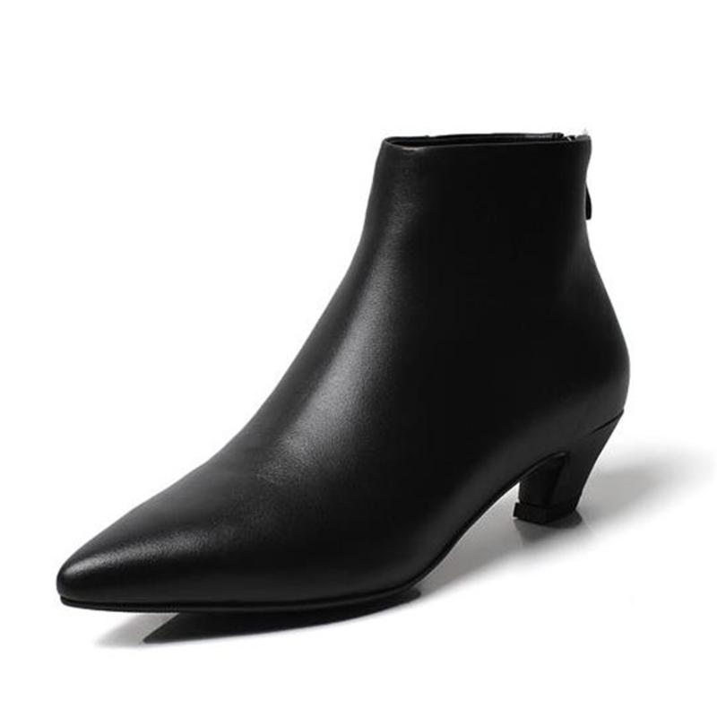 

fashion Ms.Stiletto boots fine stiletto boots ankle Women's for women 2020 winter for girls European style, Black suede