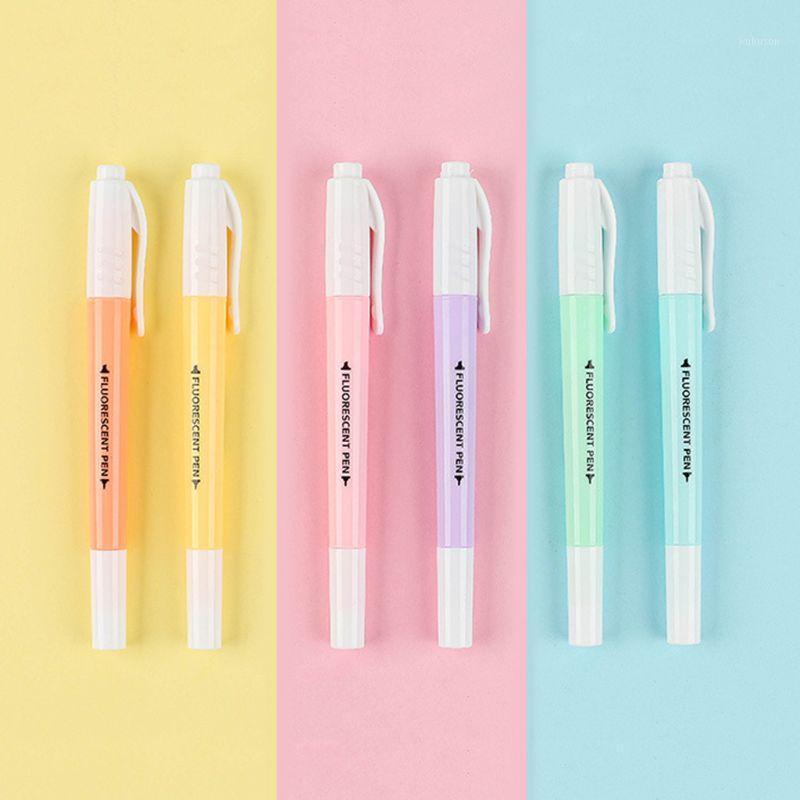 

Candy Color Highlighter Pen Double Headed Fluorescent Marker Pen Office School Supplies1