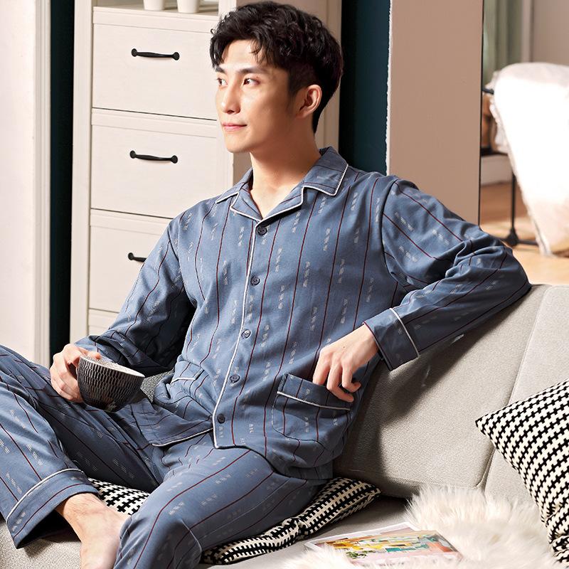 

Large Size Pajamas and Nightgowns and Sleepshirts Casual Homewear Set Winter Spring Autumn Pajama Set Men Men's Long Sleeve, Y2940