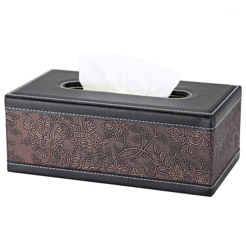 

PU Leather Tissue Box Flower Pattern Napkin Holder Office Car Living Room Cases Cover Container Desktop Table Paper Towel Box1
