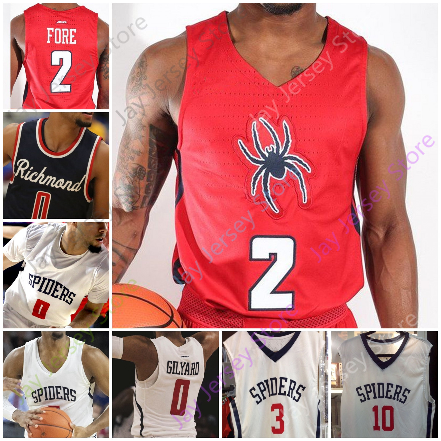 

Richmond Spiders Basketball Jersey NCAA College Jacob Gilyard Nick Sherod Blake Francis Nathan Cayo Grant Golden Johnny Newman Crabtree, Navy