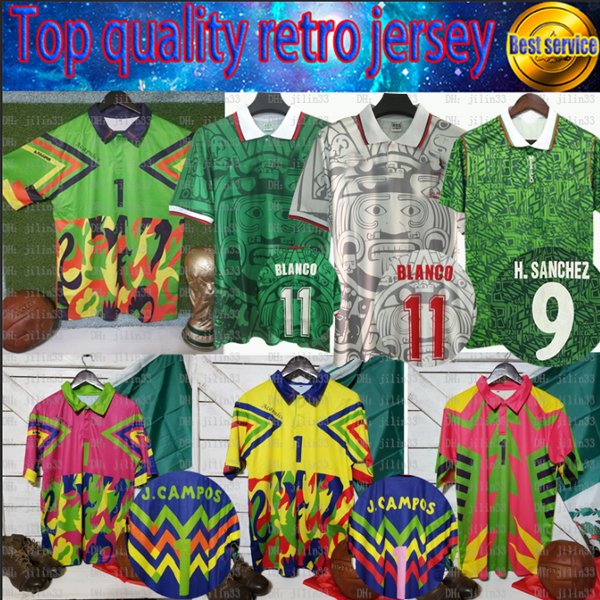 

1998 Mexico Color matching Multicolor Verde Pink Multi-Color Jorge Campos #1 Goalkeeper Zidane Henry Vintage Camisetas Jersey