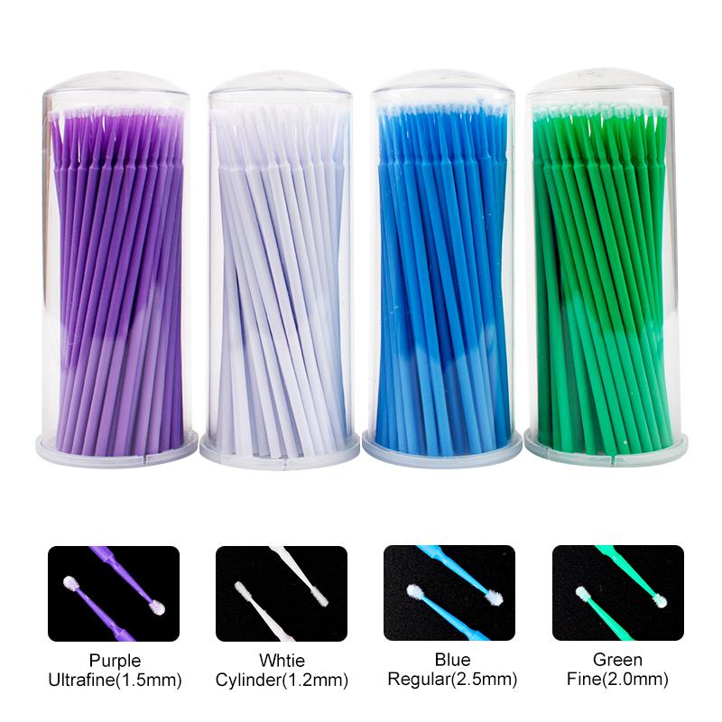 

100pcs/lot Micro Brushes Make Up Eyelash Extension Disposable Eye Lash Glue Cleaning Brushes Free Applicator Sticks Makeup Tools