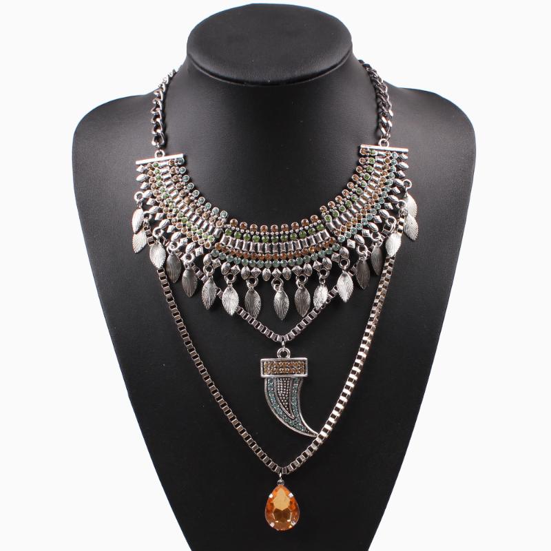 

New Arrival Design Fashion Brand Necklace Vintage Chain Crystal Chunky Statement Pendant Women Necklace Jewelry Wholesale