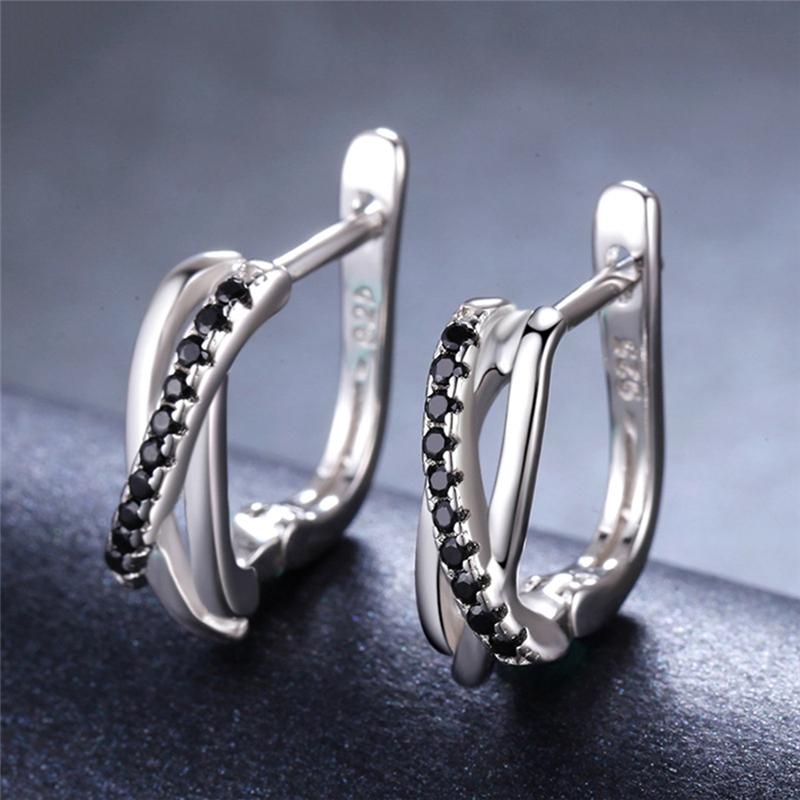 

Pinksee Fashion Retro Geometric Rhinestone Ear Buckle Women Girls Classic Personality Stud Earrings Party Club Jewelry
