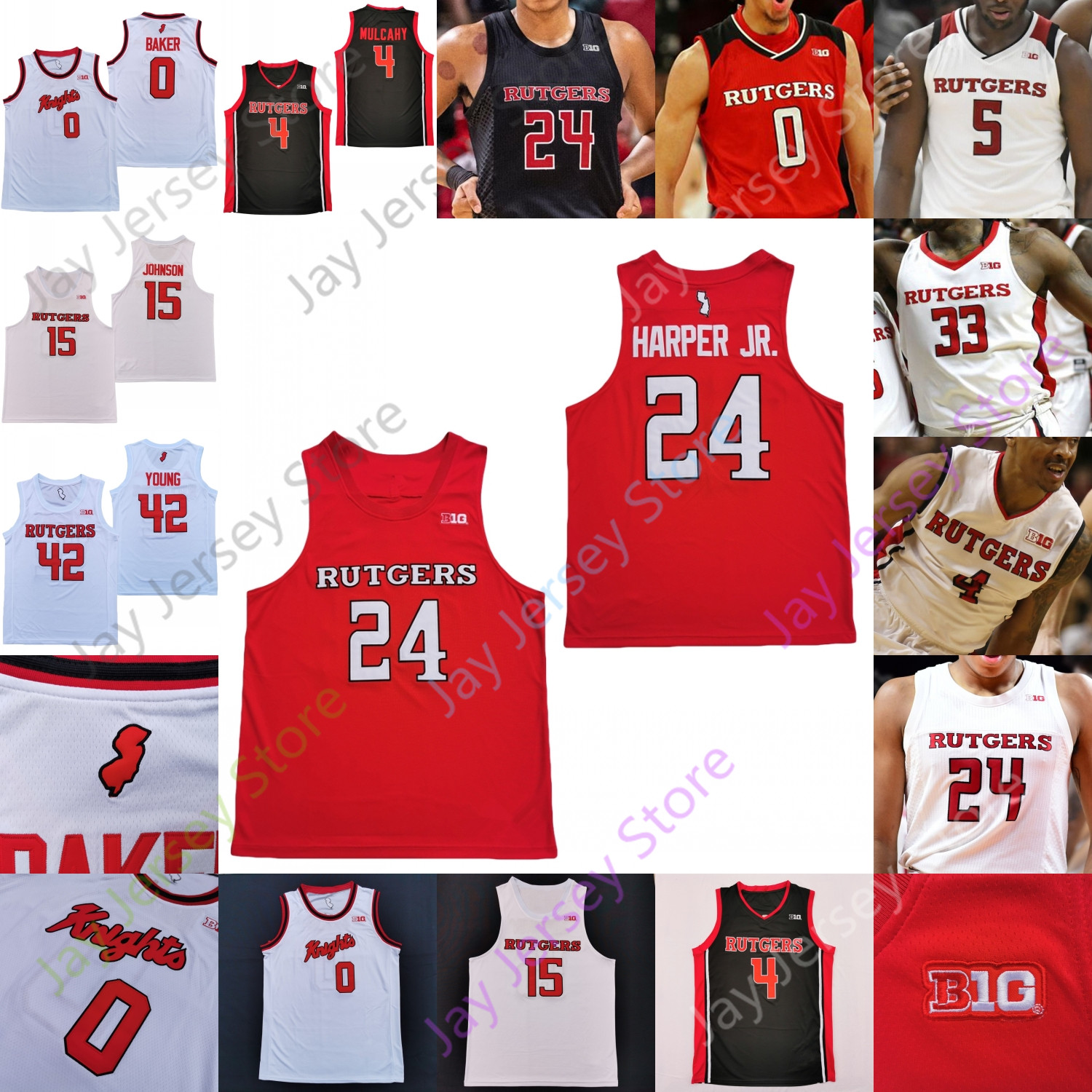 

Basketball Jerseys Rutgers Scarlet Knights Basketball Jersey NCAA College Ron Harper Jr. Geo Baker Akwasi Yeboah Myles Johnson McConnell Montez Mathis Young, Black 2019