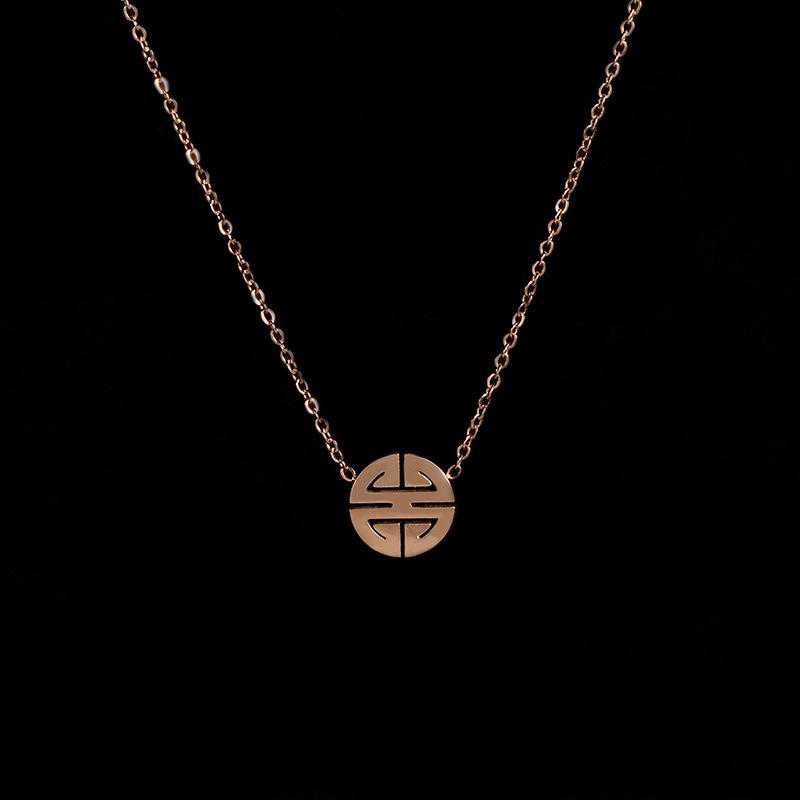 

Chains Titanium StainlessInitial Round Pendant Necklace Gold Dipped Charm Durable Color Women Jewelry RX061