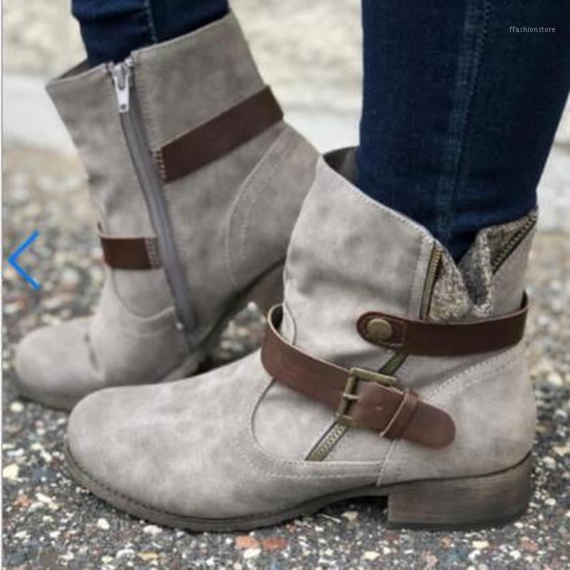 

Women ankle boots low heels autumn vintage PU leather plus size warm shoes gladiator shorts booties woman zapatos mujer D19291, Yellow