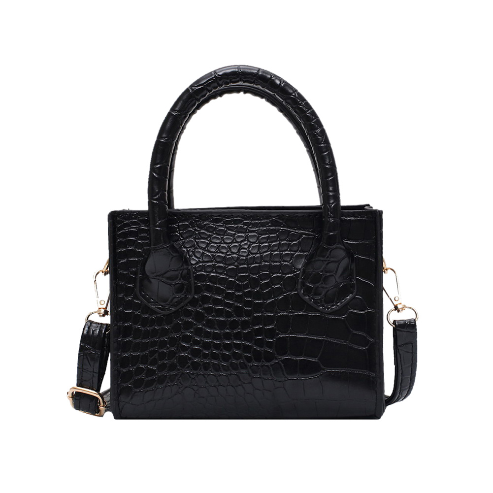 

HBP Classic Texture Vintage Alligator Leather Shoulder Bags Delicate Creative Design Women Pure Small Totes Crossbody Handbag BLACK