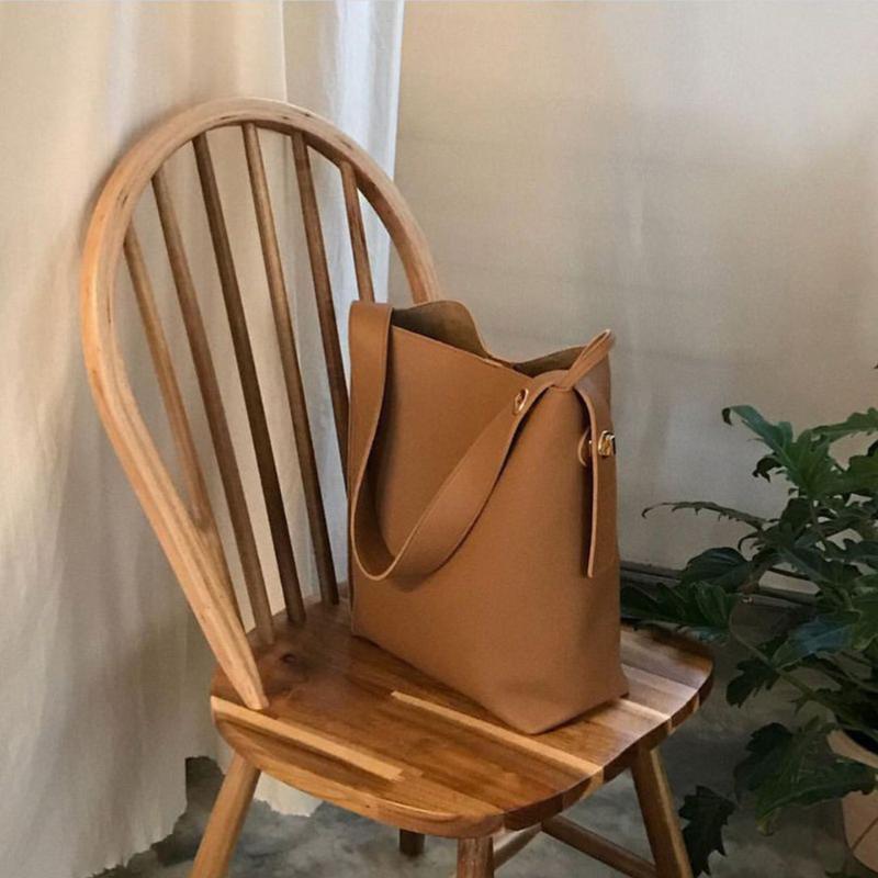 

Fashion Pu Leather Women's Handbags Large Capacity Designer Casual Ladies Tote Female Bucket New Women Shoulder Bag designer bag, Beige