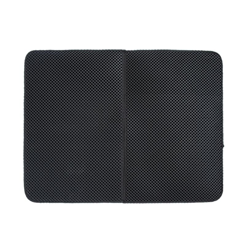 

45X50 CM/55X70 CM Black Foldable Pet Cat Litter Mat EVA Double-Layer Non-Slip Cat Litter Trapper Mat
