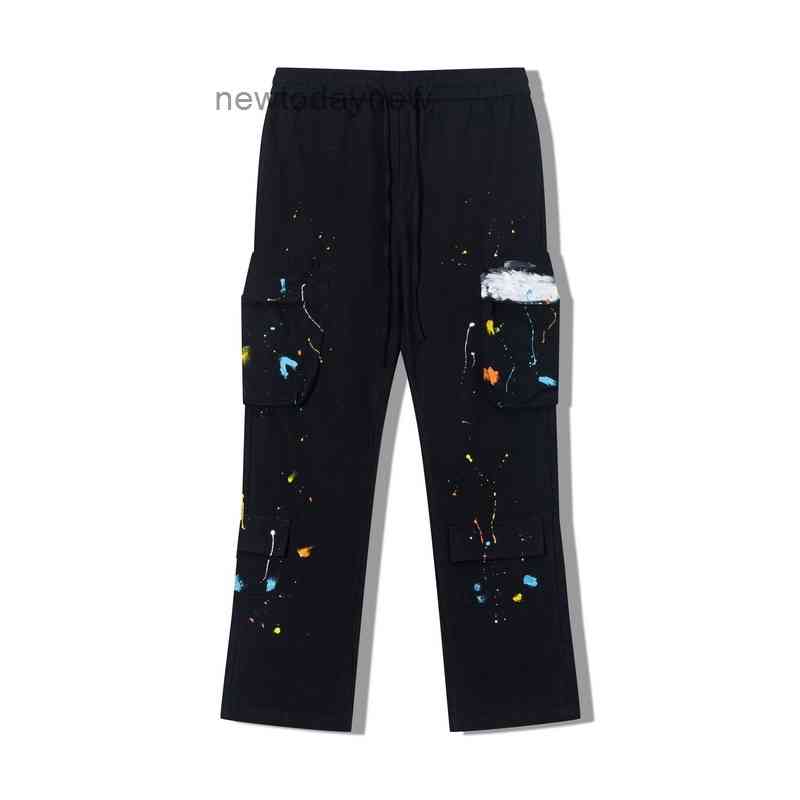 

men's gallerydept ins printed Sweatpants 2072gallery style 2021 new high street fashion brand dark vibe men's large pocket dyed overalls pants, Green