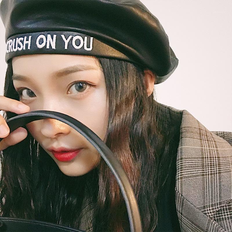 

Women Caps Pu Leather Beret Hat Women Cap Female Ladies Beanie Beret Girls For Spring And Autumn1, Red