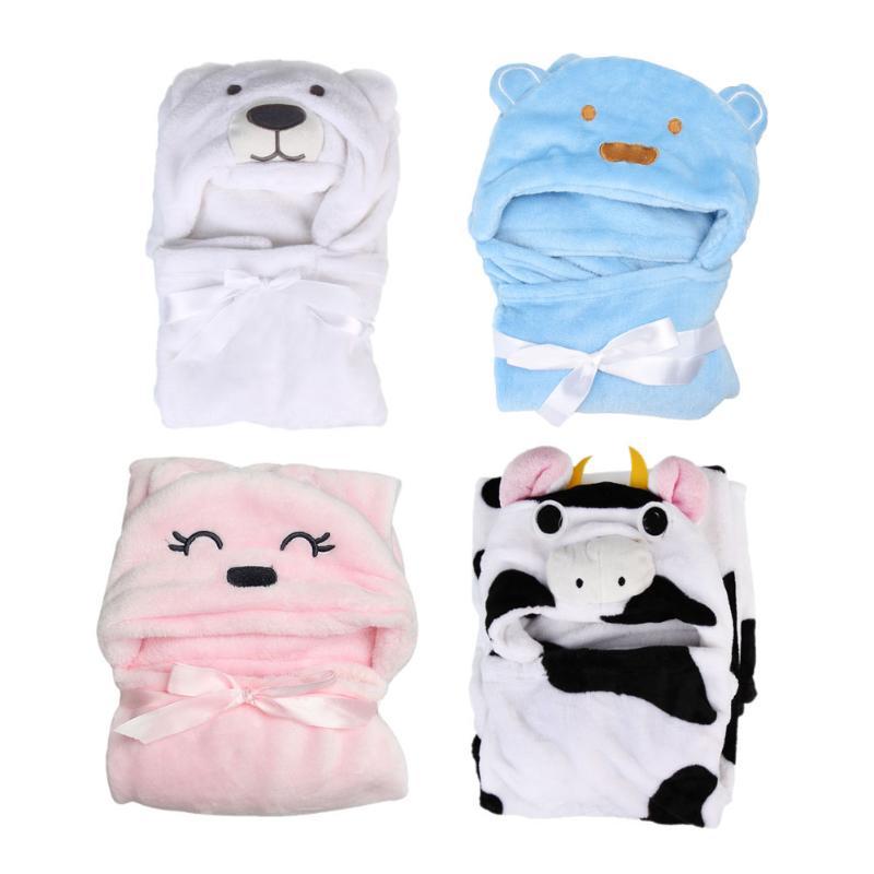 

Cute Soft Animal Cartoon Baby Kid's Hooded Bathrobe Toddler Bath Towel, Blue