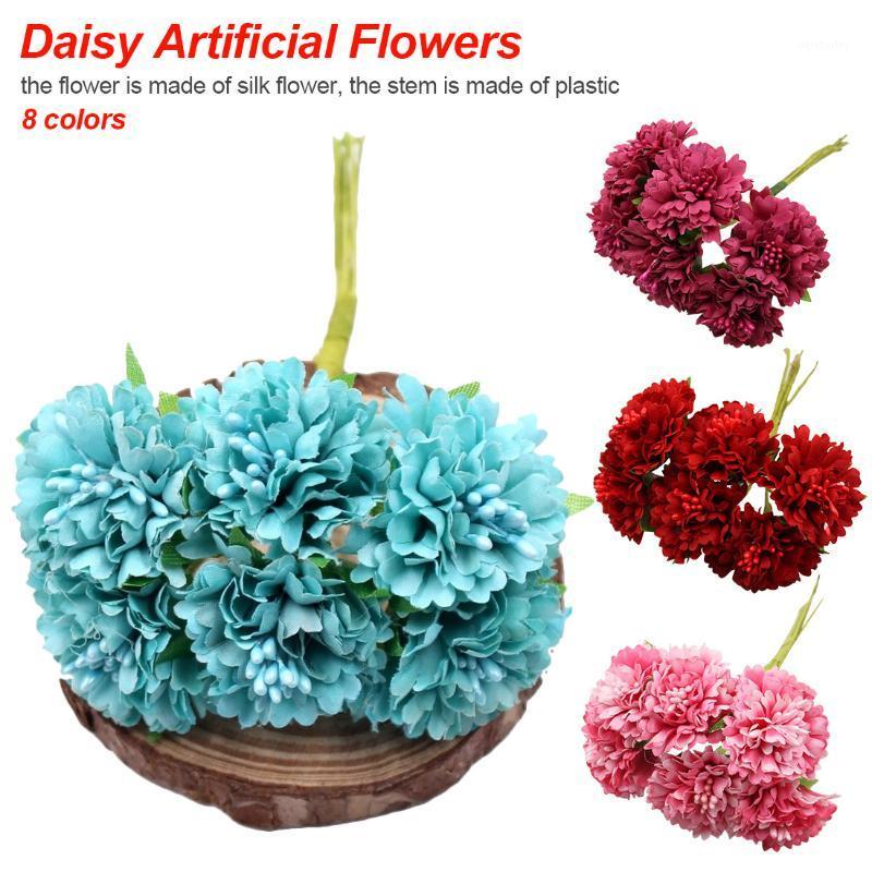 

Wedding Decoration 6pcs/bunch 3.5cm Mini Daisy Marigold Flower Bouquet Artificial Flower Home Decoration Accessories1, Purple