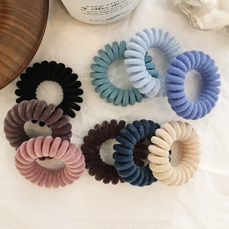 

Fashion Knit Telephone Wire Hair Ties Women Girls Sweet Scrunchies Headwear Ponytail Holder Elastic Hair Band Hair Accessories